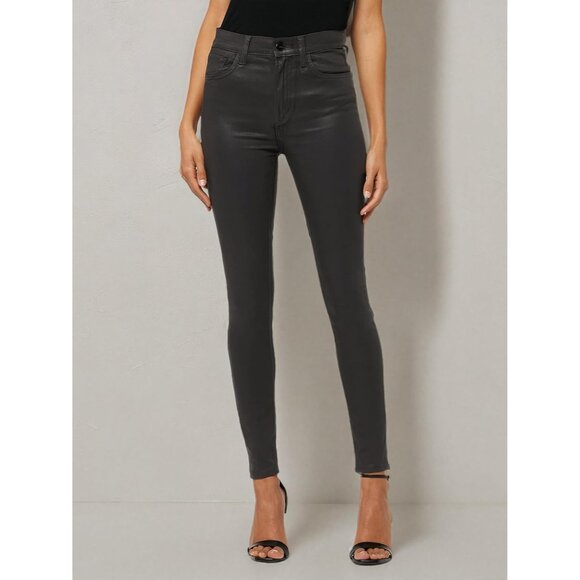 Women's High-Rise Skinny Ankle Jeans Cotton Modal Zipper Stretch Black - Picture 8 of 8